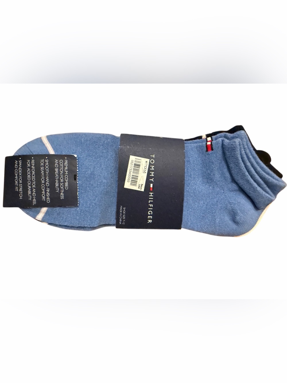 Tommy Hilfiger✨Four Pack of Men's Low-Cut Socks✨Black, White, Yellow & Blue✨